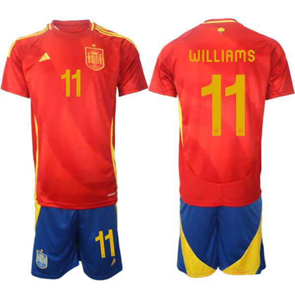Men's Spain Team #11 Nico Williams 2024-25 Red Home Soccer Jersey Suit,We sell and wholesale Men's Spain Team #11 Nico Williams 2024-25 Red Home Soccer Jersey Suit on line form chian!